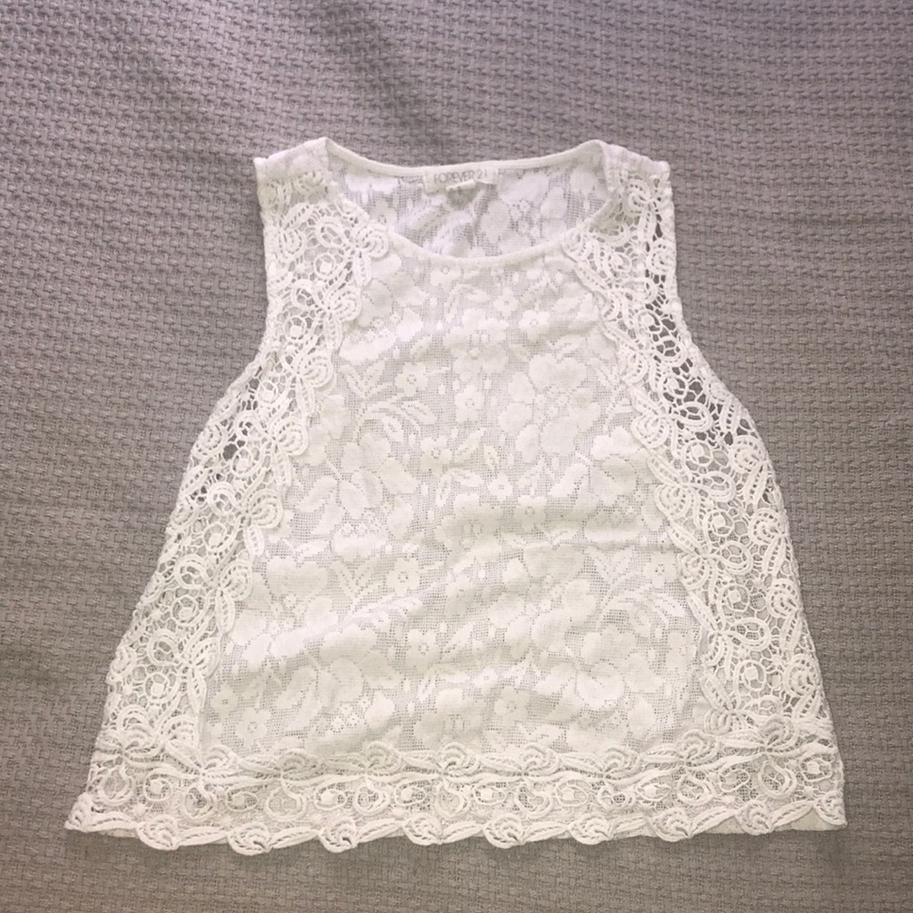 White lace tank